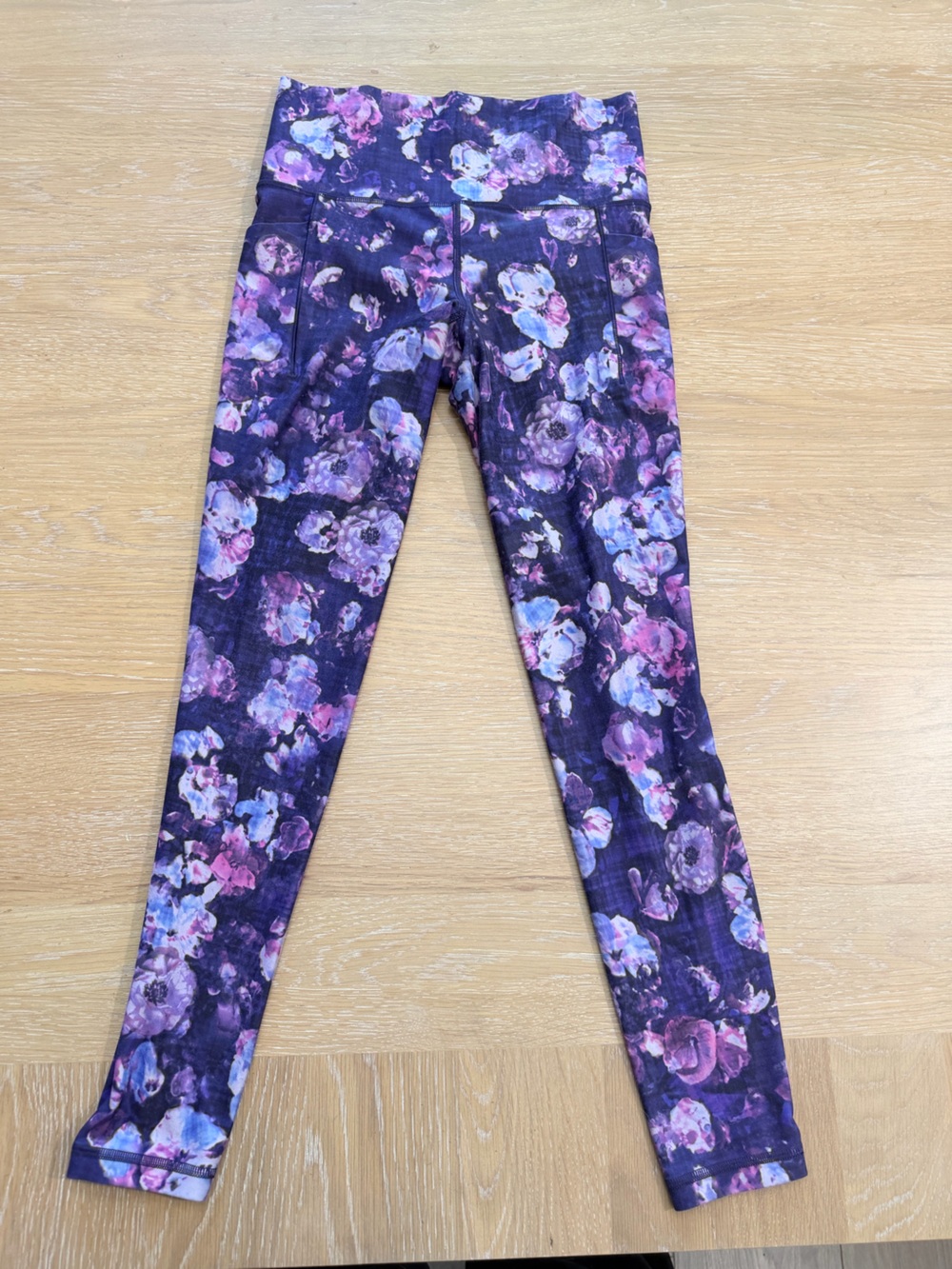 Athleta Purple Floral High-Rise Leggings with Pockets - Picture 2 of 6